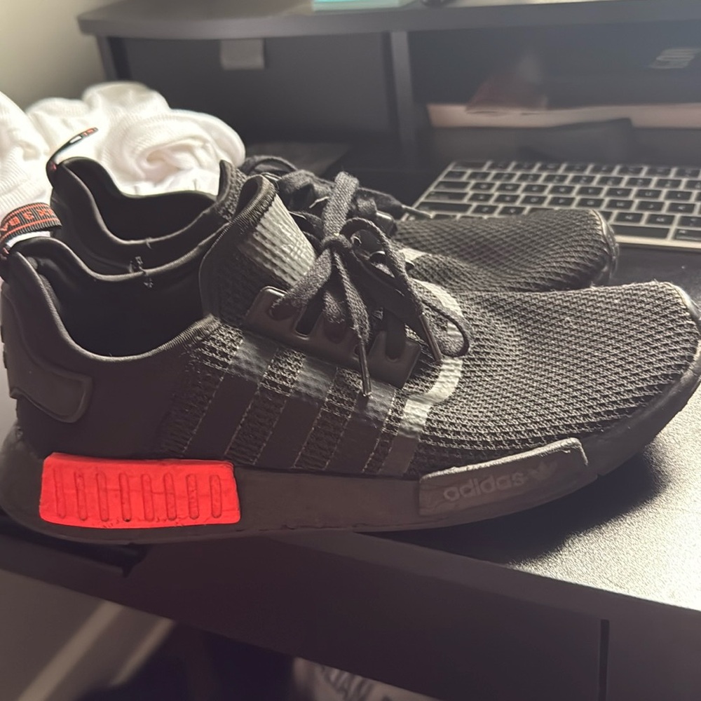 Adidas Black and Red Sneakers Modern Minimalist Design